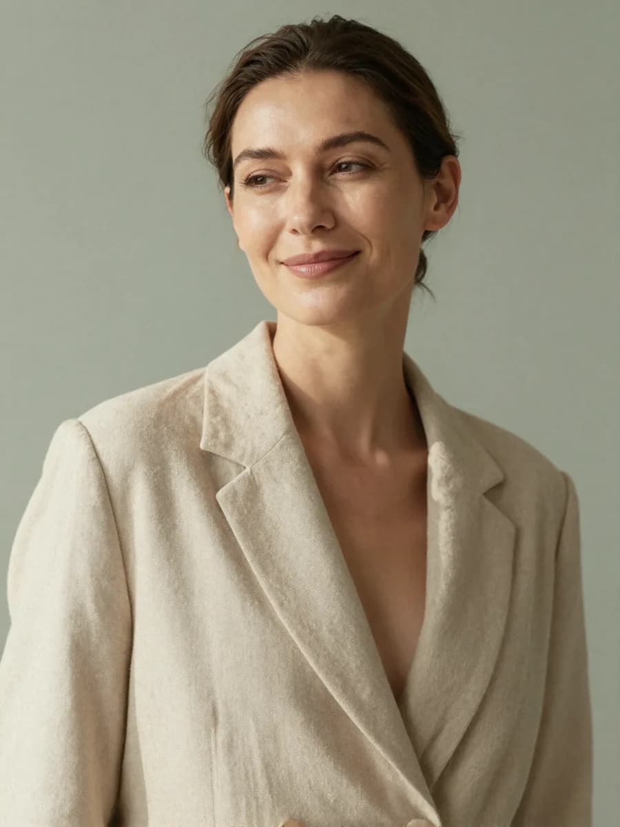 Member portrait, smiling thoughtfully